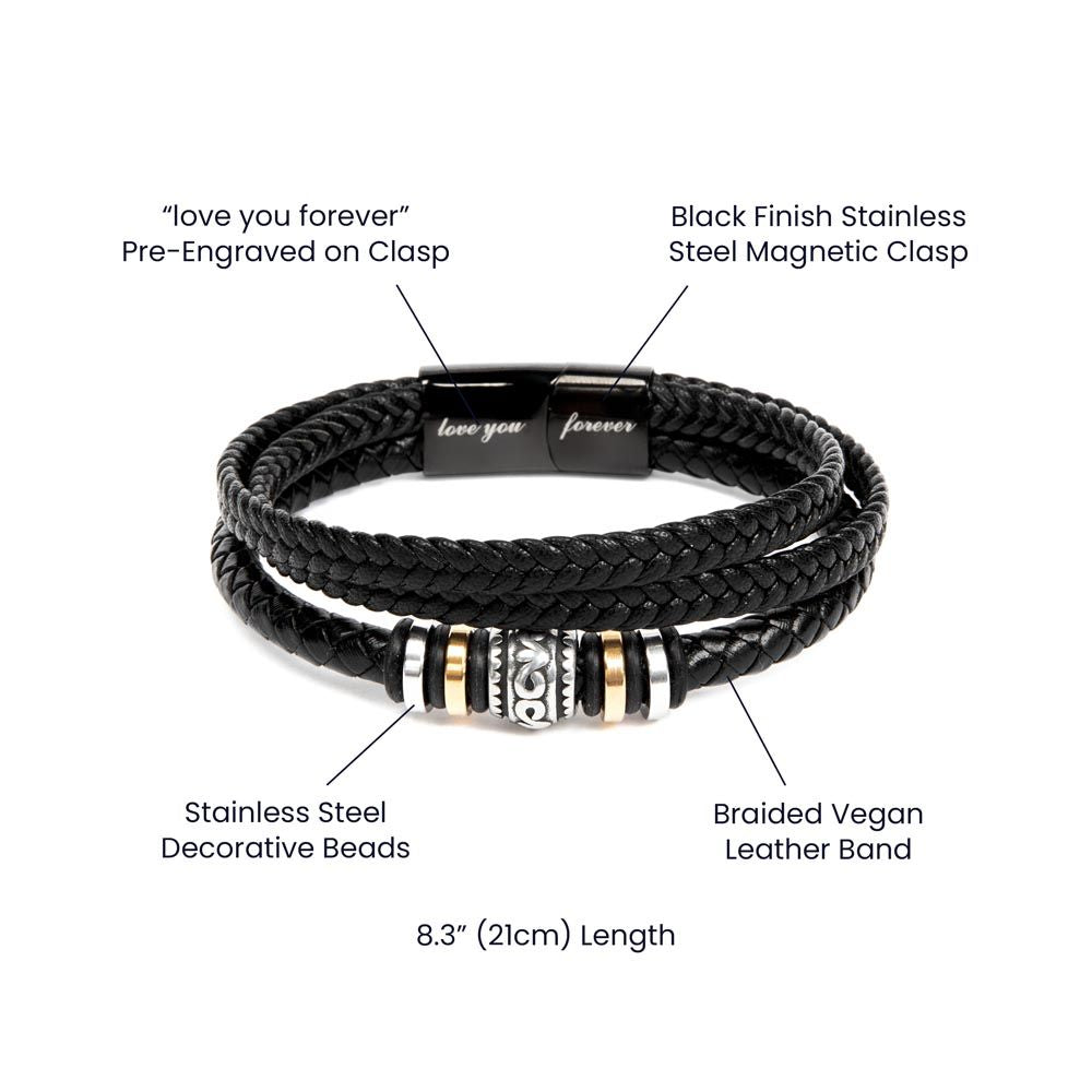 "To The Man " Love You Forever Leather Bracelet.