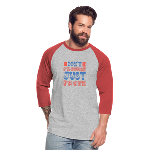 Customizable Baseball T-Shirt - heather gray/red  