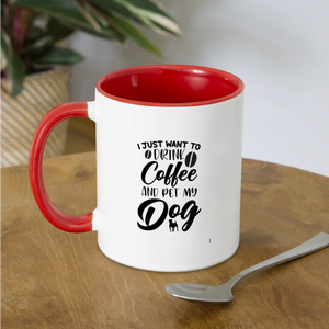 Customizable Contrast Coffee Mug - white/red  