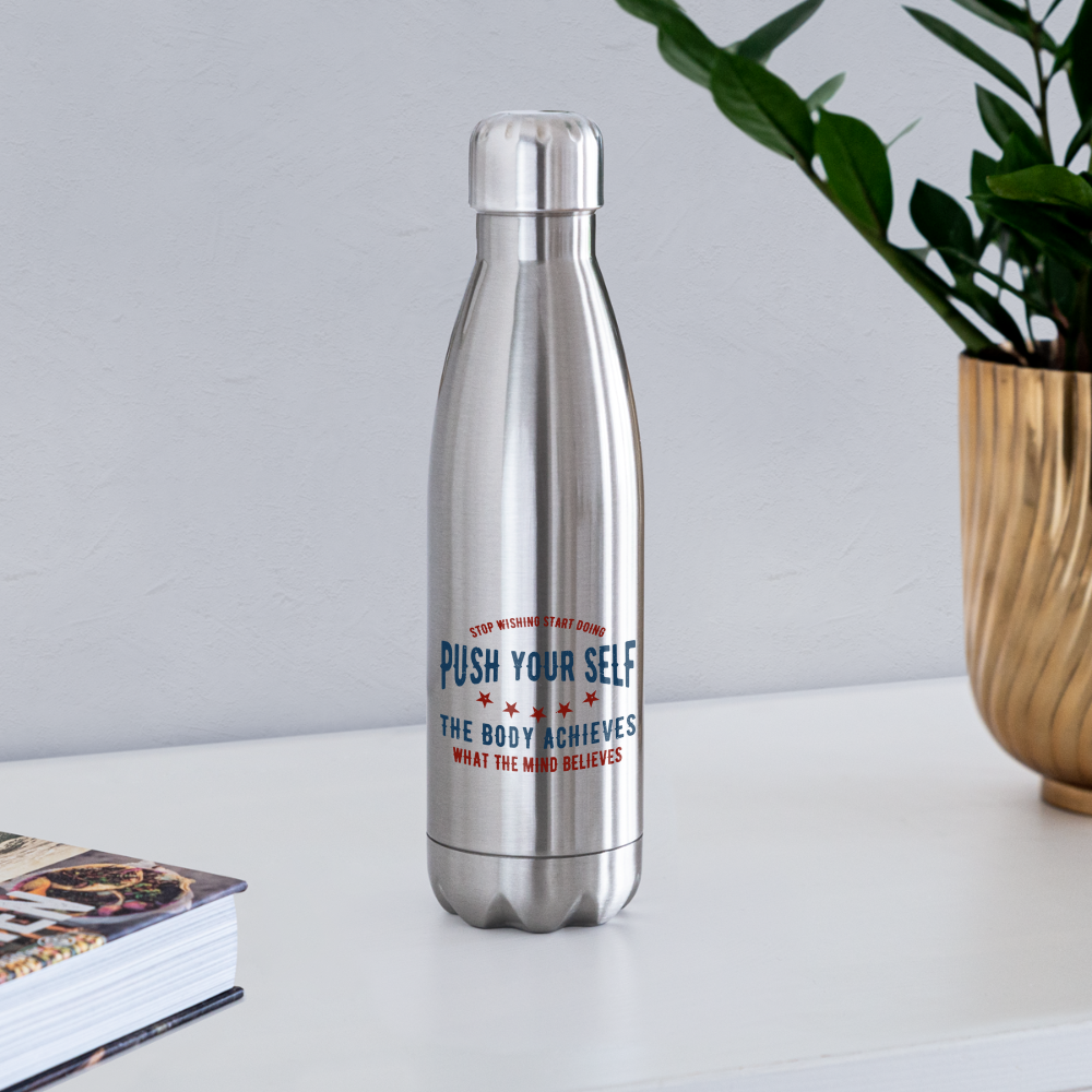 Customizable Insulated Stainless Steel Water Bottle - silver