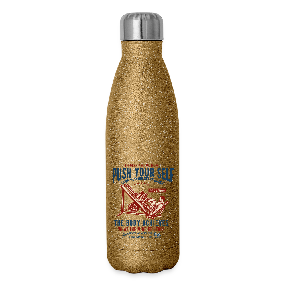Customizable Insulated Stainless Steel Water Bottle - gold glitter