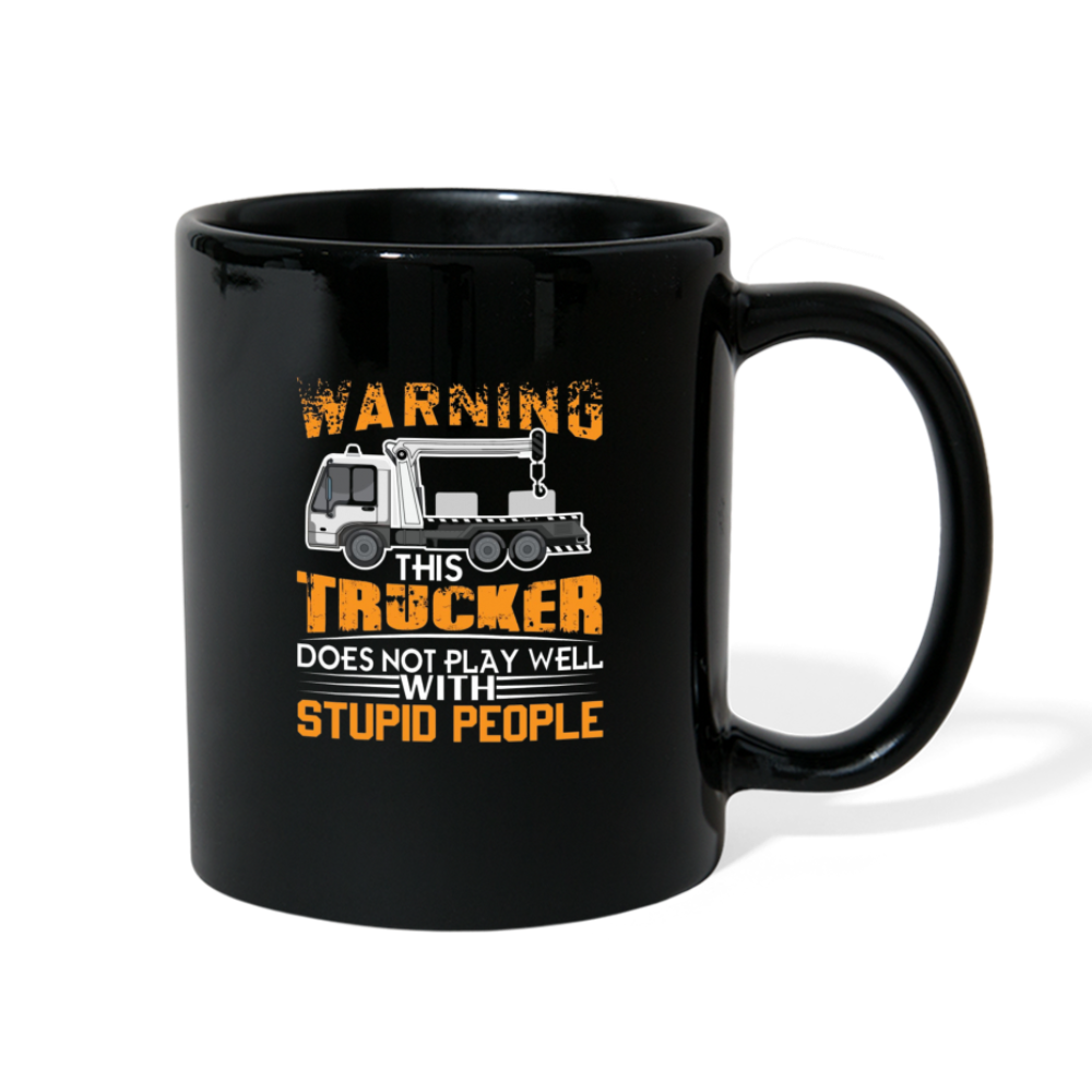 Customizable Funny Trucker Full Color Mug - black