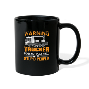 Customizable Funny Trucker Full Color Mug - black  