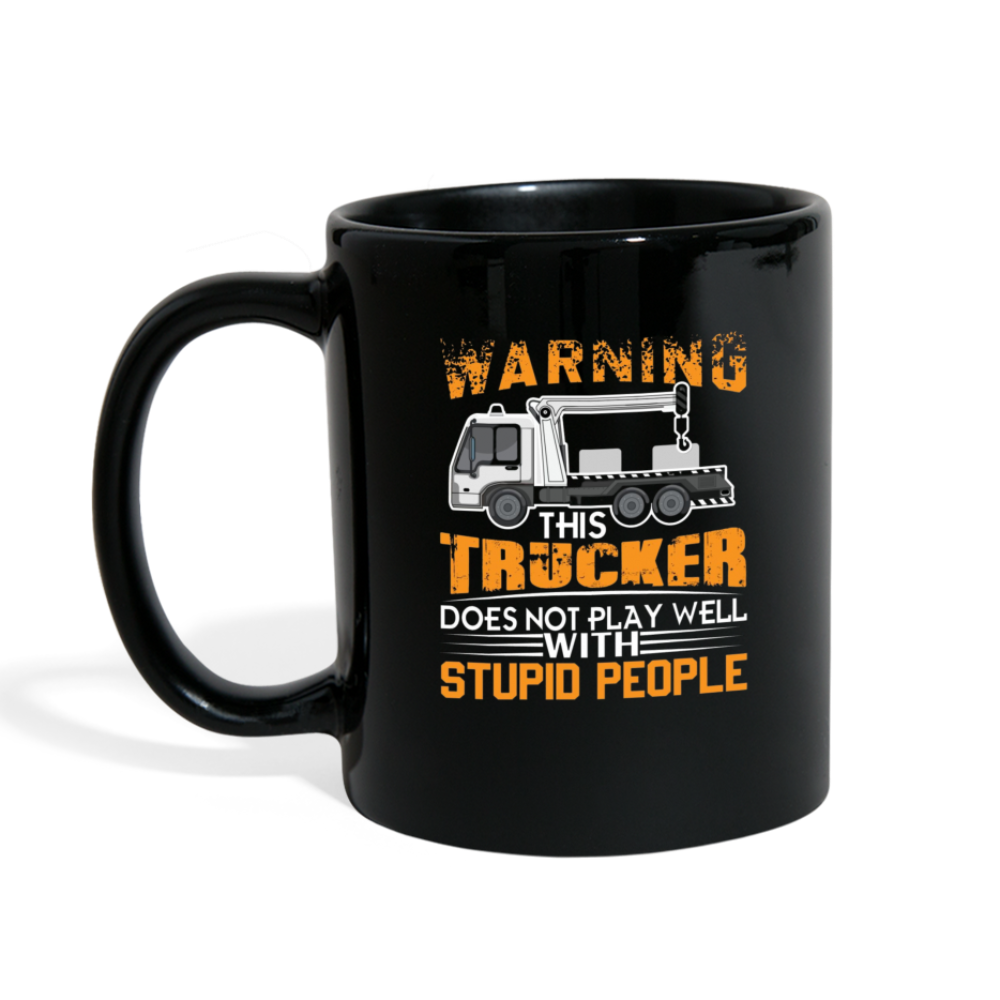 Customizable Funny Trucker Full Color Mug - black
