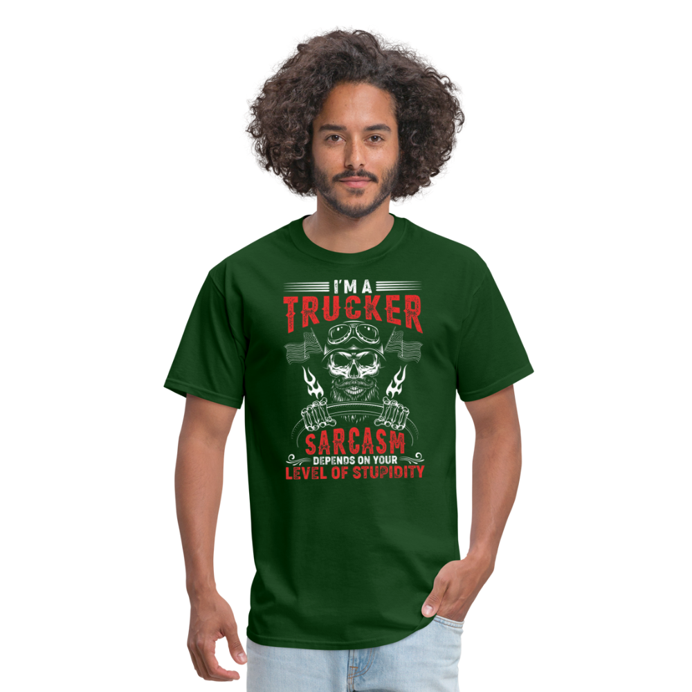 Unisex Classic Funny Trucker T-Shirt - forest green