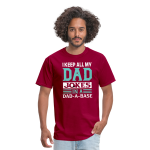 Father's Day Funny "Dad Jokes" Unisex Classic T-Shirt - dark red  