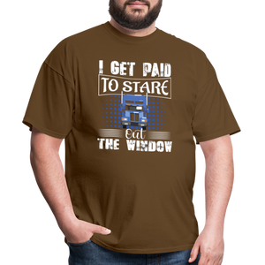 I Get Paid To Stare Out The Window Unisex Classic T-Shirt - brown  