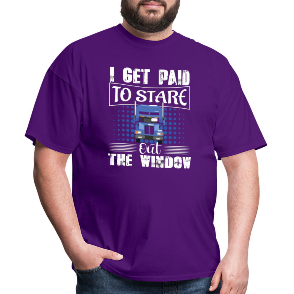 I Get Paid To Stare Out The Window Unisex Classic T-Shirt - purple