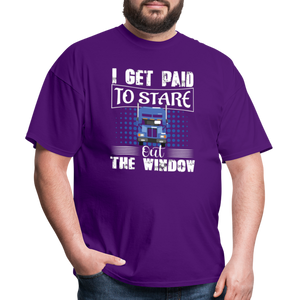 I Get Paid To Stare Out The Window Unisex Classic T-Shirt - purple  