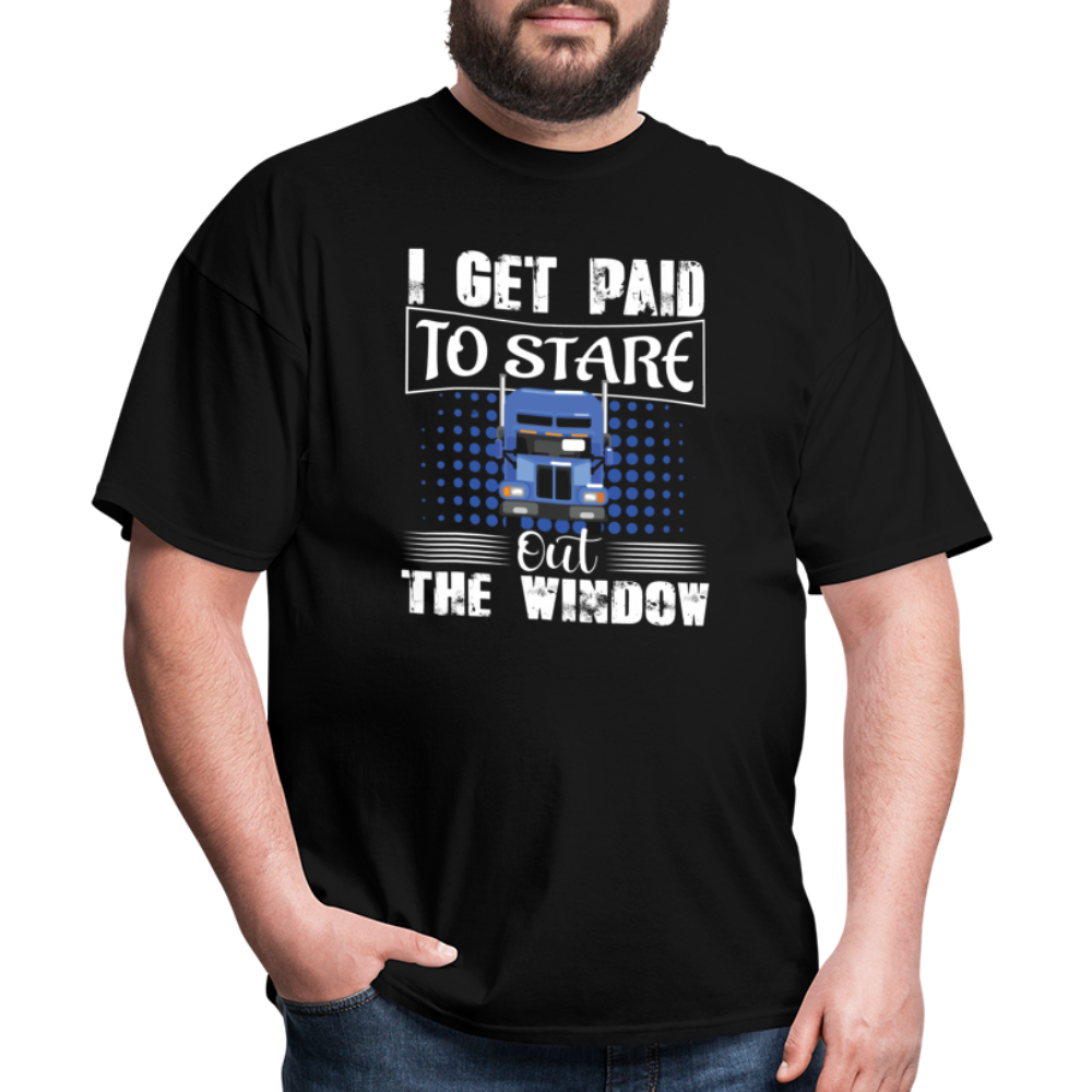 I Get Paid To Stare Out The Window Unisex Classic T-Shirt - black