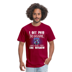 I Get Paid To Stare Out The Window Unisex Classic T-Shirt - dark red  