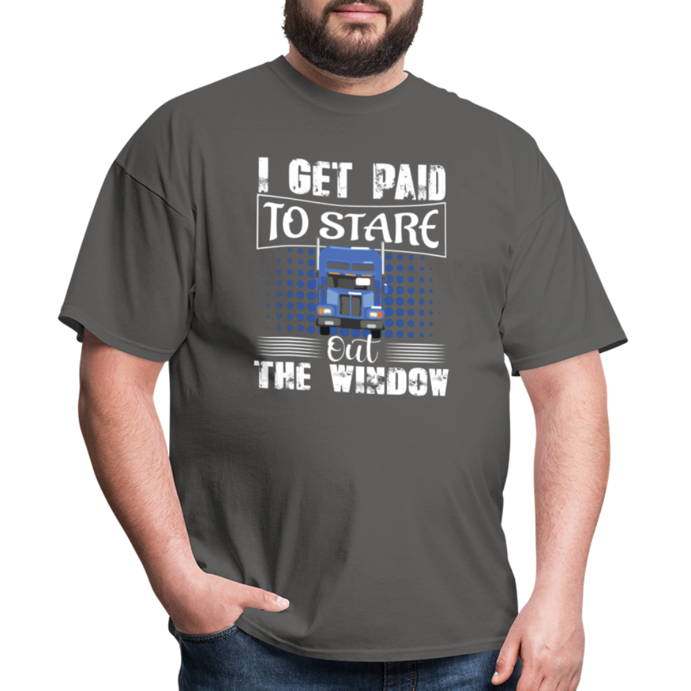 I Get Paid To Stare Out The Window Unisex Classic T-Shirt - charcoal