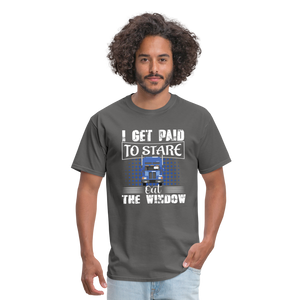 I Get Paid To Stare Out The Window Unisex Classic T-Shirt - charcoal  