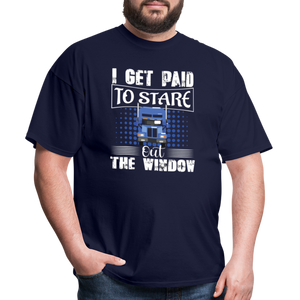 I Get Paid To Stare Out The Window Unisex Classic T-Shirt - navy  