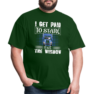 I Get Paid To Stare Out The Window Unisex Classic T-Shirt - forest green  