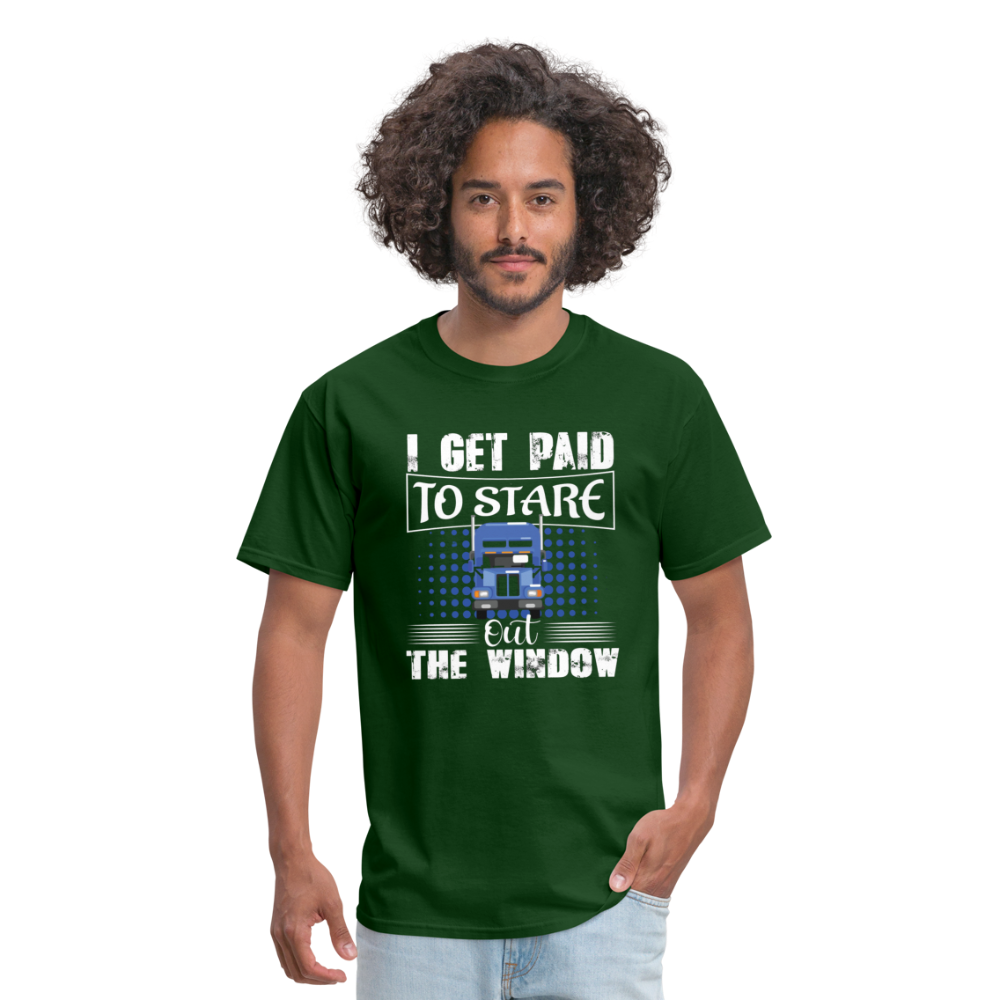 I Get Paid To Stare Out The Window Unisex Classic T-Shirt - forest green