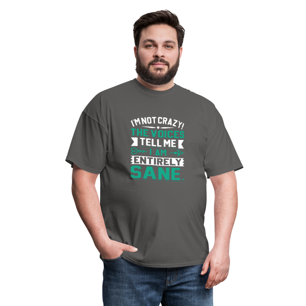 "I'm Not Crazy the Voices Tell Me I Am Sane" Unisex Classic T-Shirt - charcoal