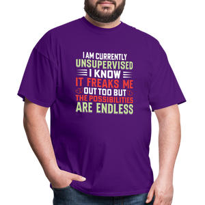 "I am Currently Unsupervised" Unisex Classic T-Shirt - purple  