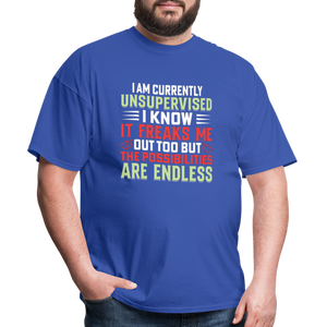 "I am Currently Unsupervised" Unisex Classic T-Shirt - royal blue  