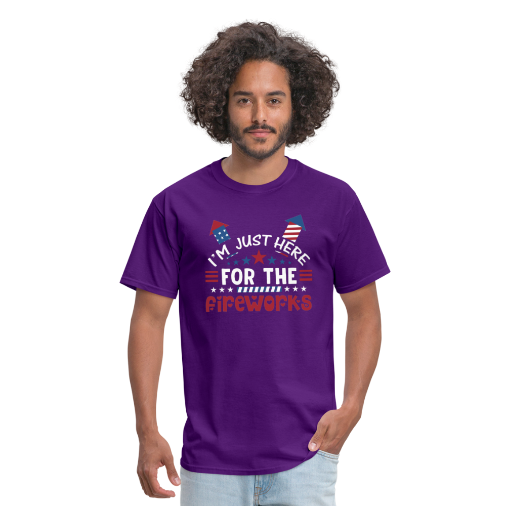 "I'm Just Here for The Fireworks" Unisex Classic T-Shirt - purple