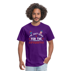 "I'm Just Here for The Fireworks" Unisex Classic T-Shirt - purple  