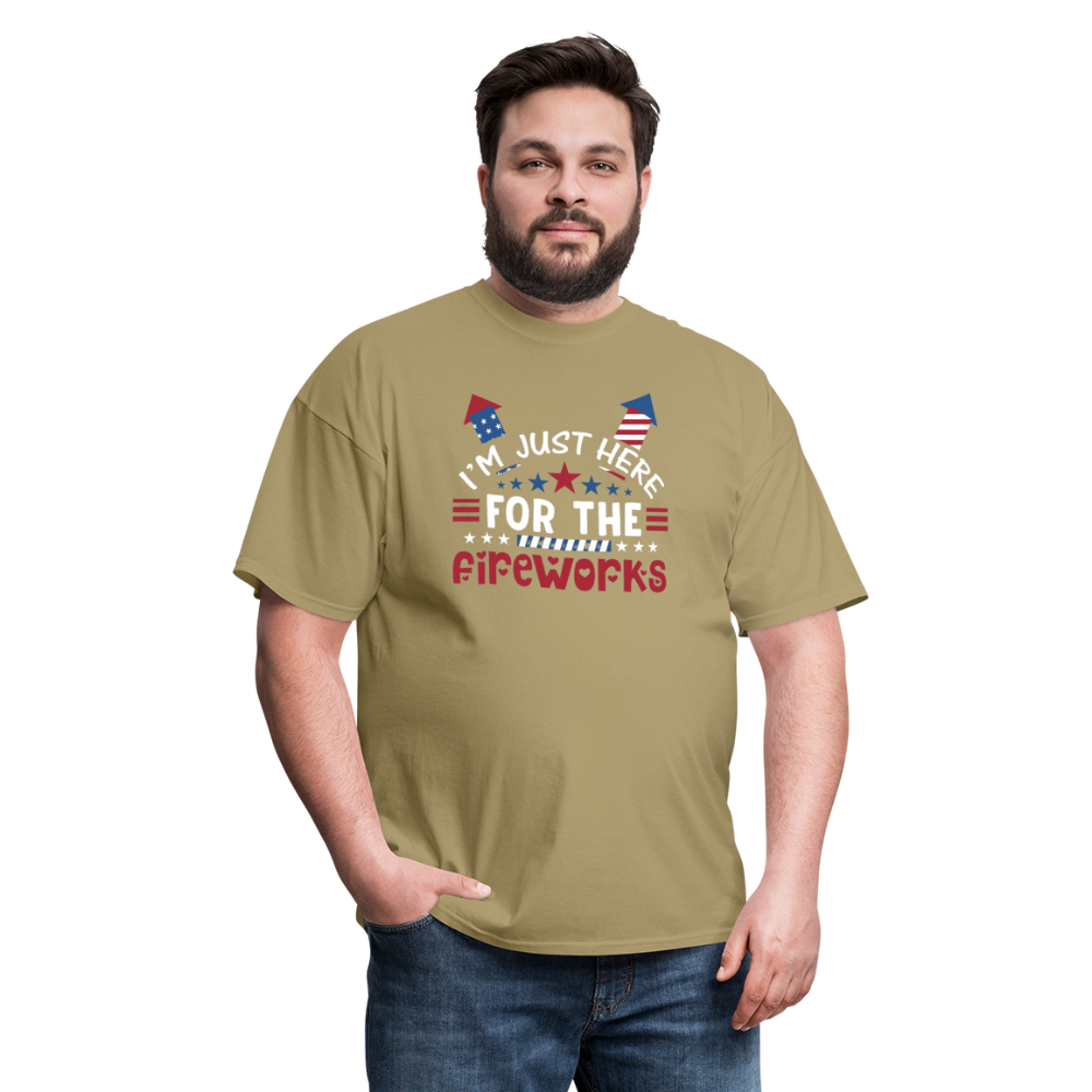 "I'm Just Here for The Fireworks" Unisex Classic T-Shirt - khaki