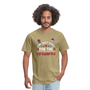 "I'm Just Here for The Fireworks" Unisex Classic T-Shirt - khaki  