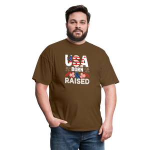 "USA Born And Raised" Unisex Classic T-Shirt - brown  