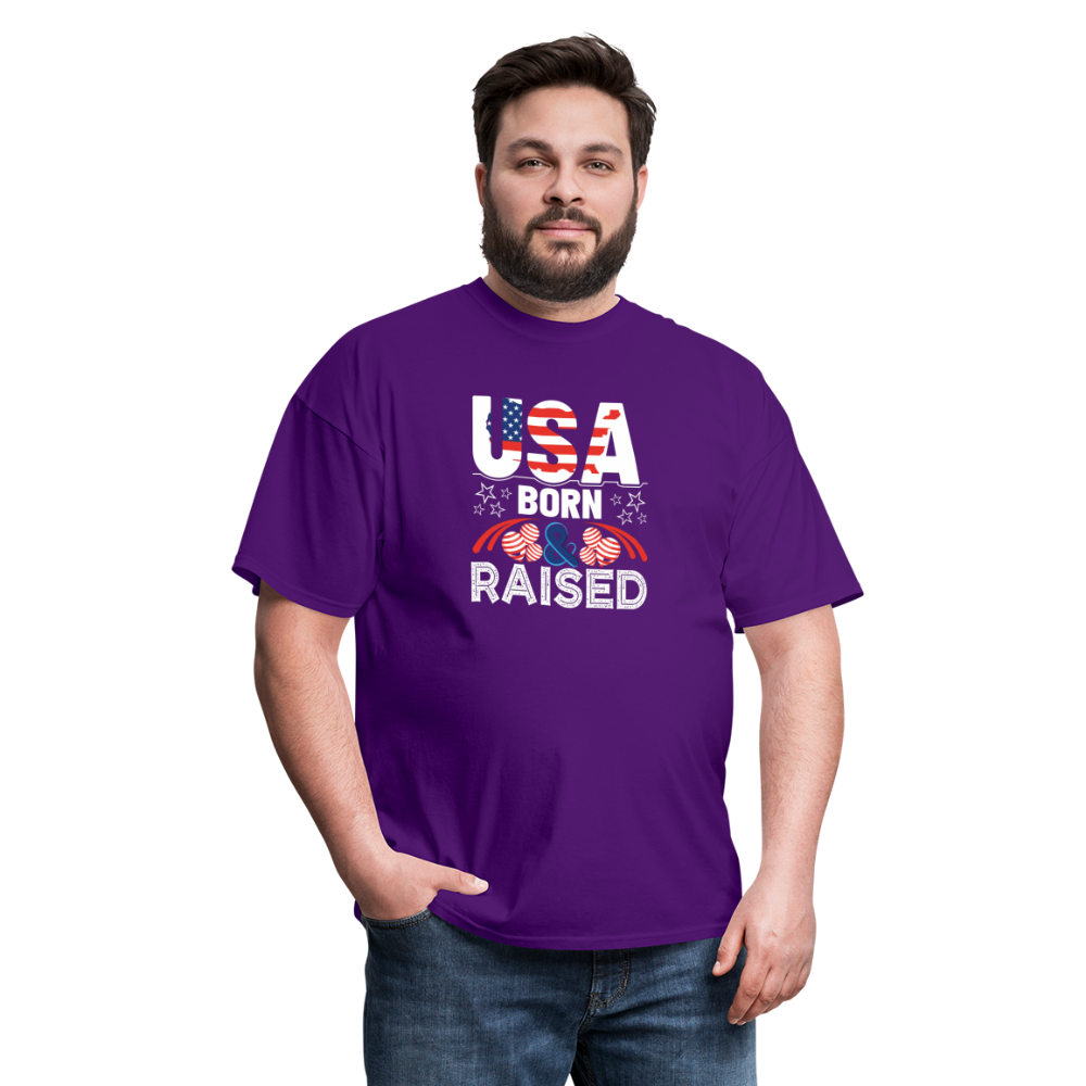 "USA Born And Raised" Unisex Classic T-Shirt - purple