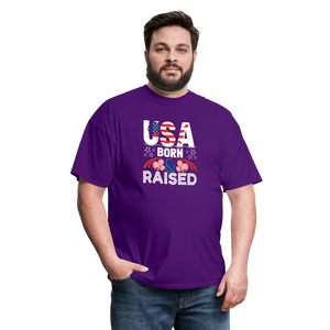"USA Born And Raised" Unisex Classic T-Shirt - purple  