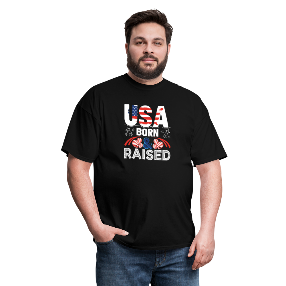 "USA Born And Raised" Unisex Classic T-Shirt - black