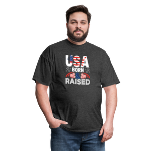"USA Born And Raised" Unisex Classic T-Shirt - heather black  