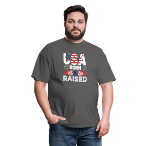 "USA Born And Raised" Unisex Classic T-Shirt - charcoal  
