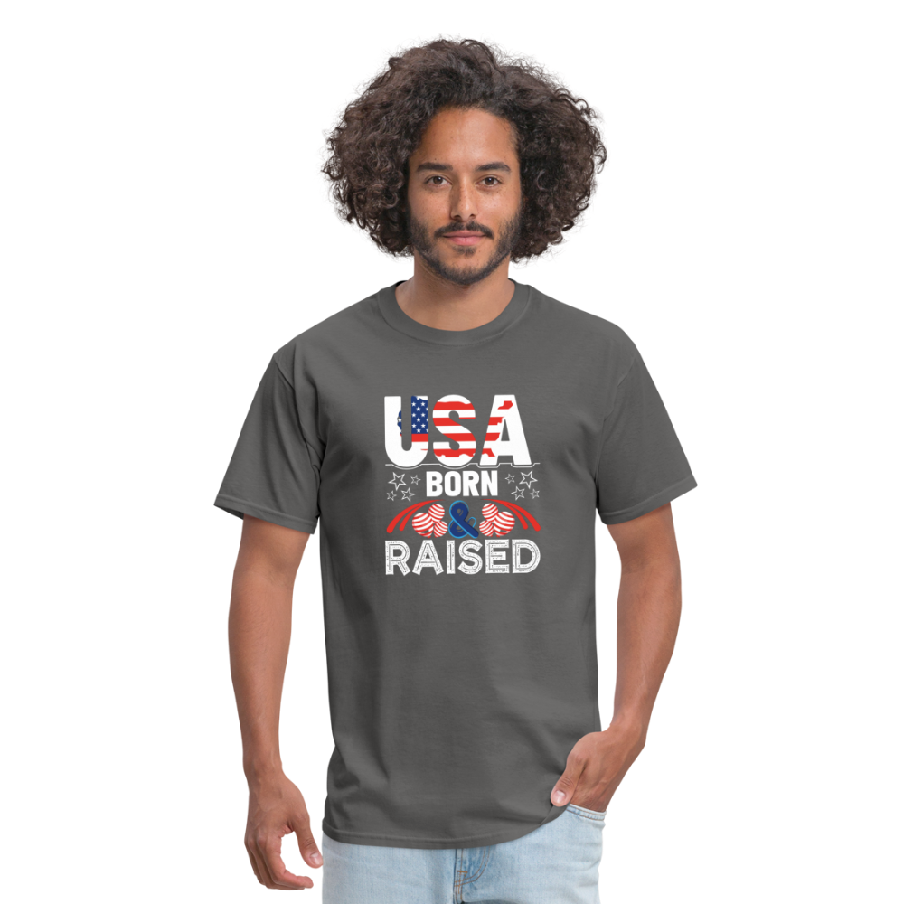 "USA Born And Raised" Unisex Classic T-Shirt - charcoal