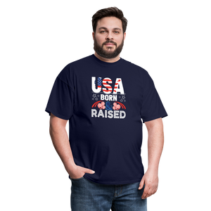 "USA Born And Raised" Unisex Classic T-Shirt - navy  
