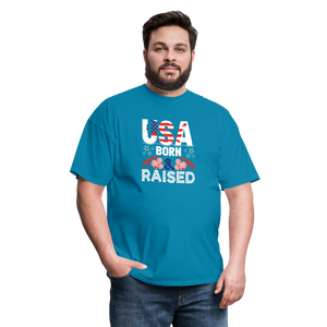 "USA Born And Raised" Unisex Classic T-Shirt - turquoise  