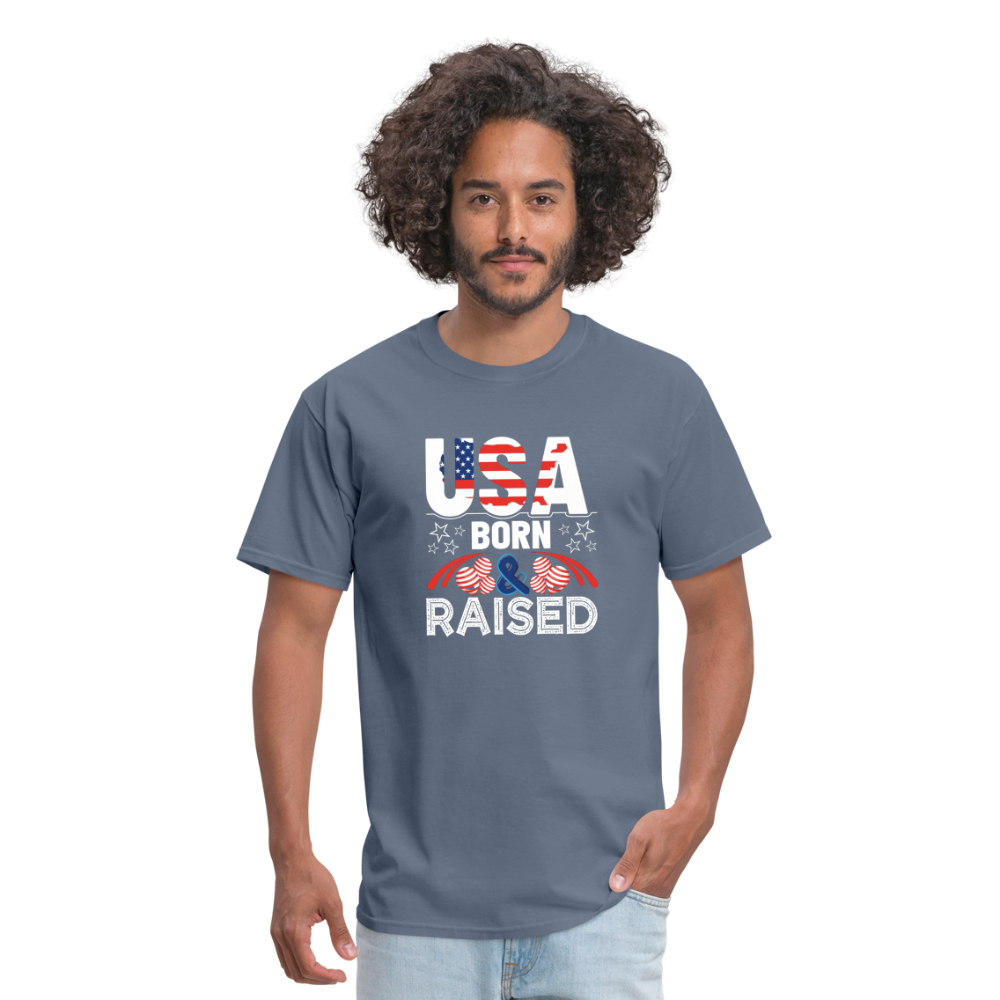 "USA Born And Raised" Unisex Classic T-Shirt - denim