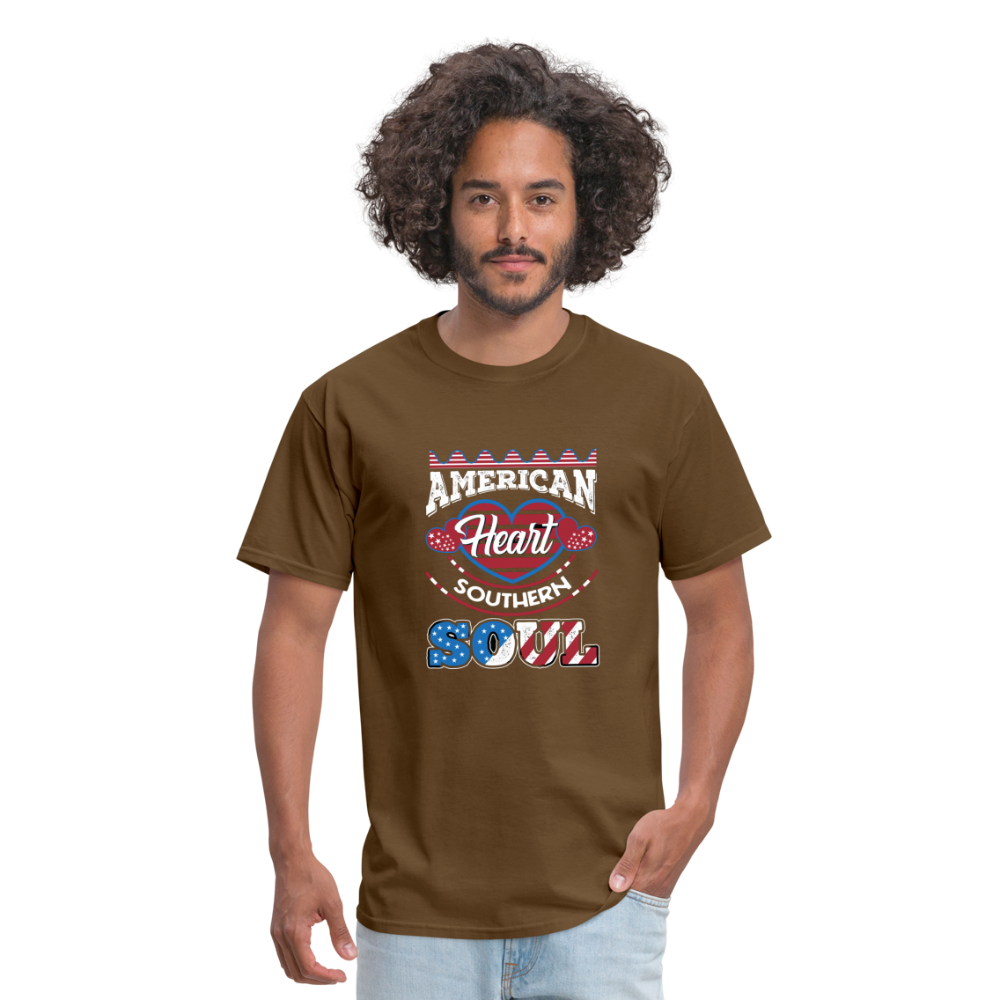 "American Heart Southern Soul " Unisex Classic T-Shirt - brown