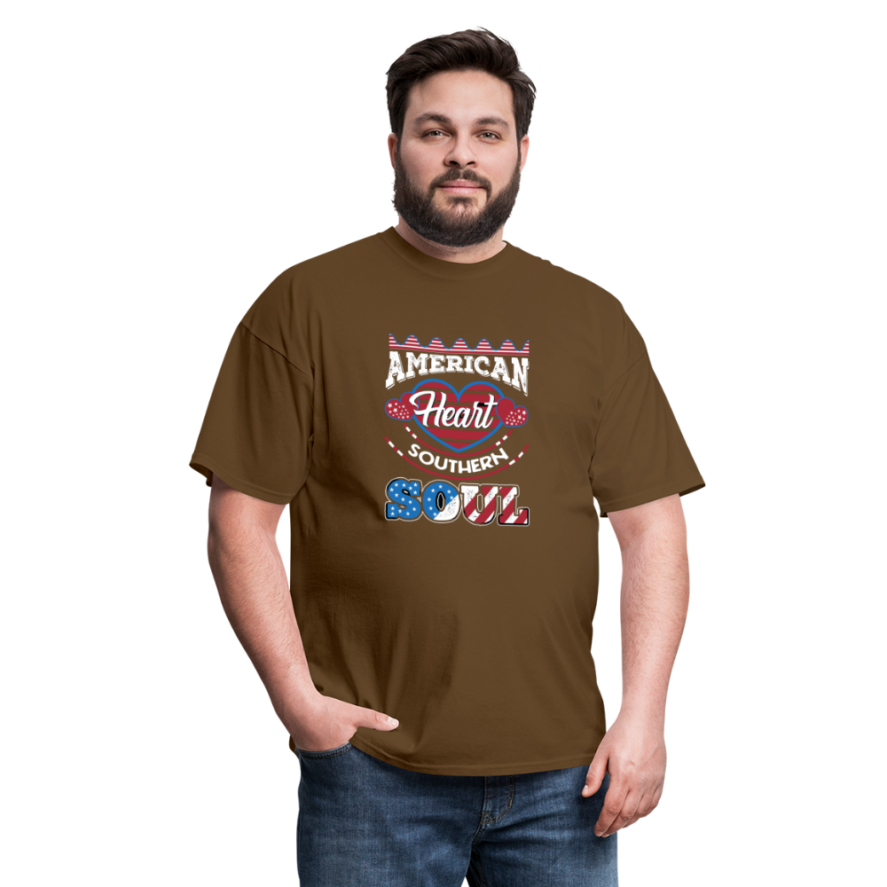 "American Heart Southern Soul " Unisex Classic T-Shirt - brown