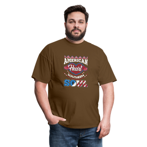 "American Heart Southern Soul " Unisex Classic T-Shirt - brown  