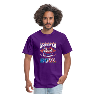 "American Heart Southern Soul " Unisex Classic T-Shirt - purple  
