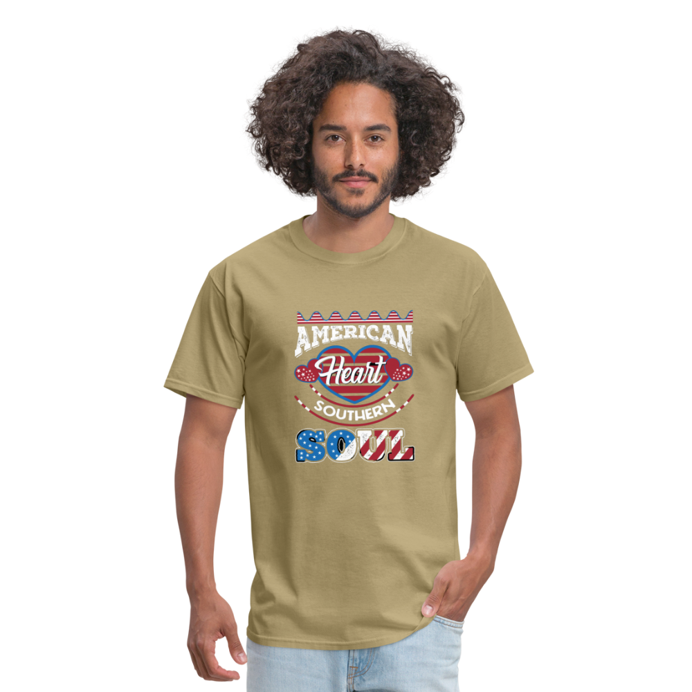 "American Heart Southern Soul " Unisex Classic T-Shirt - khaki