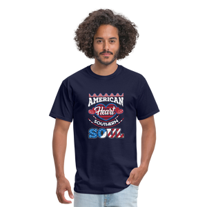 "American Heart Southern Soul " Unisex Classic T-Shirt - navy  