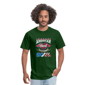 "American Heart Southern Soul " Unisex Classic T-Shirt - forest green  