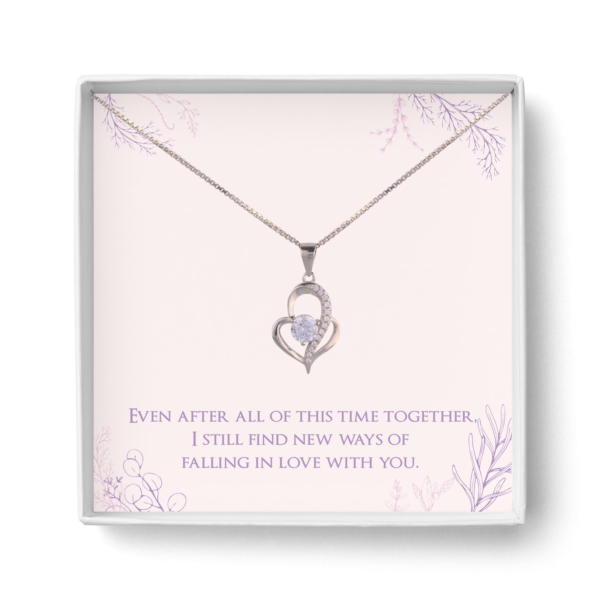 "To the one I Love" Sterling Silver Pave Heart Pendant Necklace
