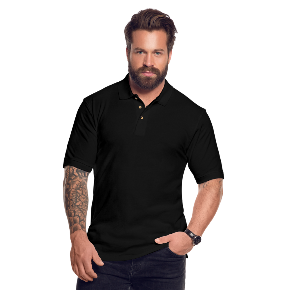 Customizable Men's Pique Polo Shirt - black