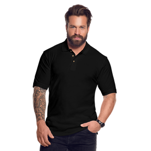Customizable Men's Pique Polo Shirt - black  