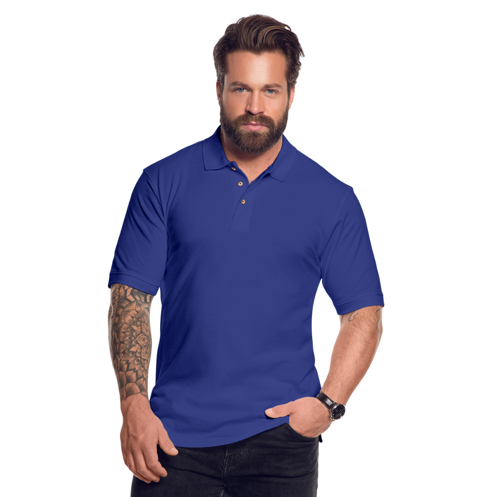 Customizable Men's Pique Polo Shirt - royal blue